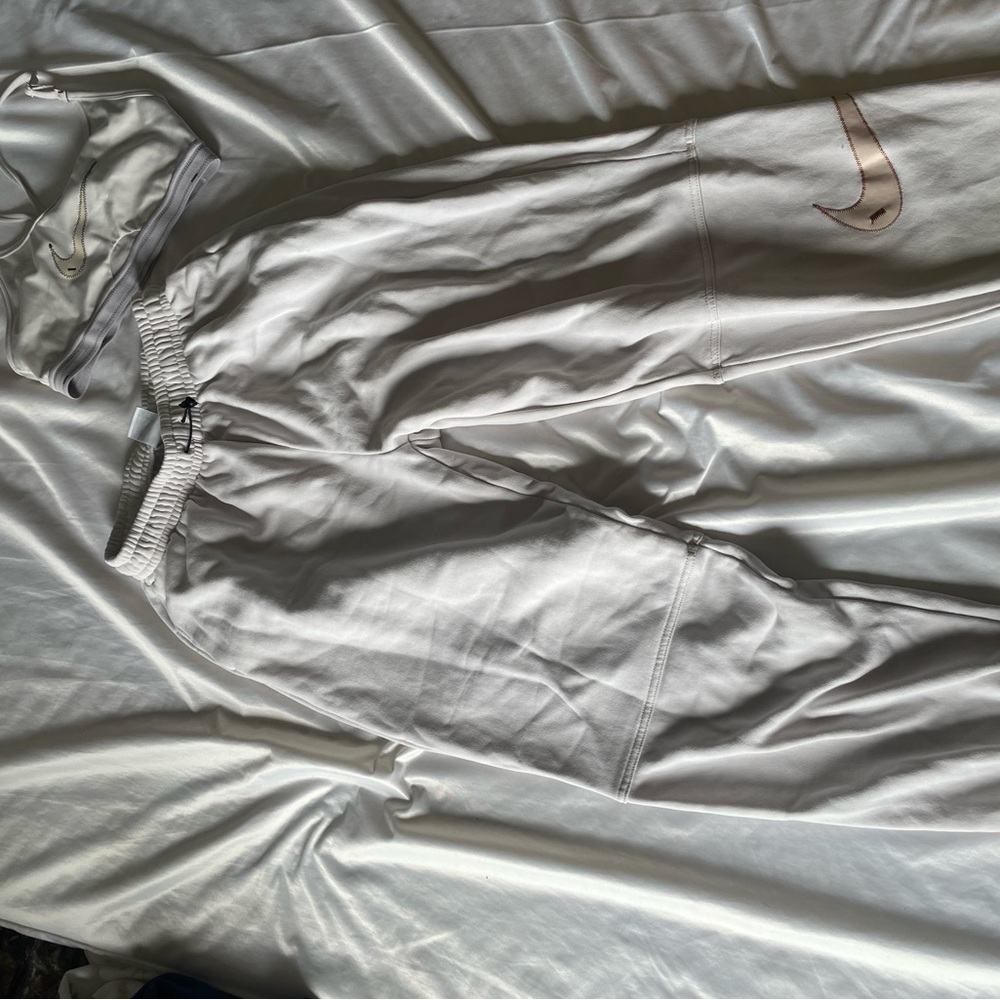 Nike Cream Joggers with Swoosh Logo